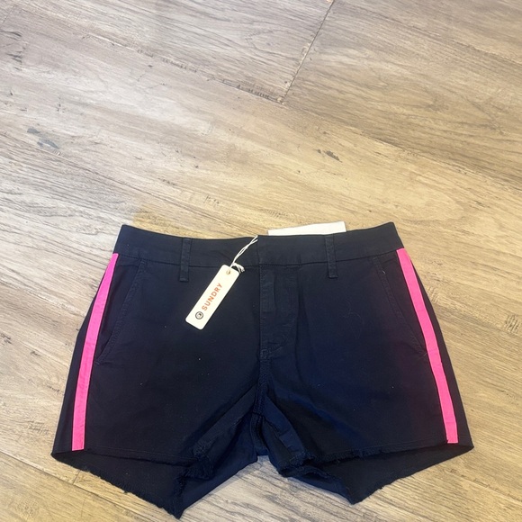 Sundays Black Shorts with Pink Stripes - Picture 1 of 1